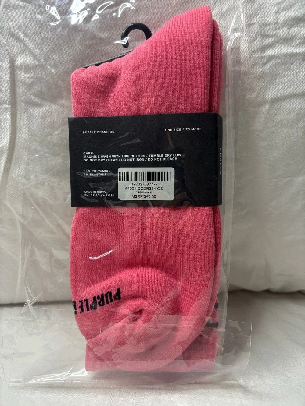 Purple Brand Co. Men's Crew Socks in Pink